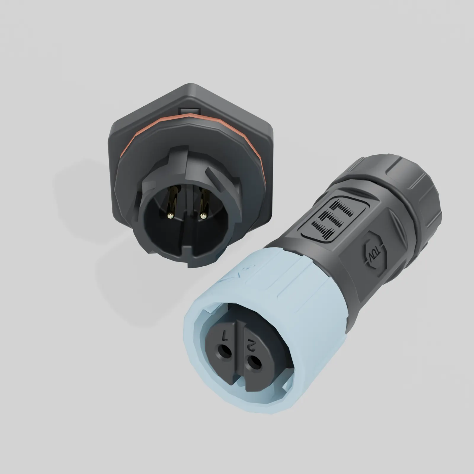 M12自锁后装面板连接器细节